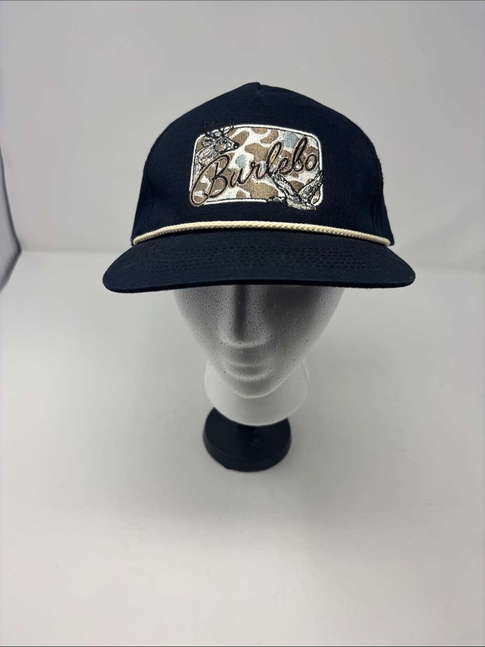 BURLEBO Navy Cap Script Patch and Gold Rope